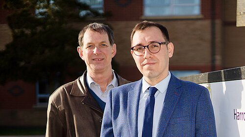 Tom Gordon and Peter Lacey stood together