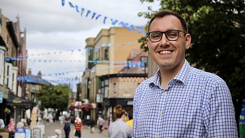 Tom Gordon MP in Harrogate town centre