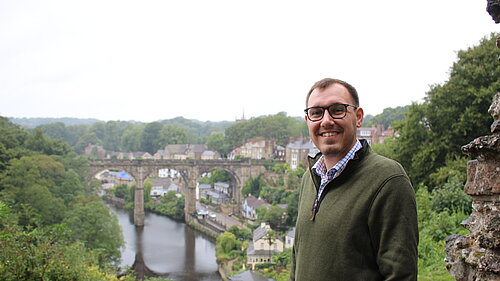 Tom Gordon MP at viaduct