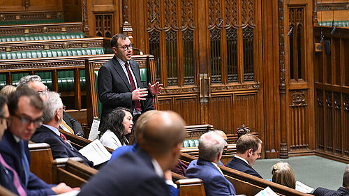 Tom Gordon speaking in the House of Commons Chamber