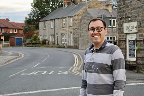 Tom Gordon in a local village