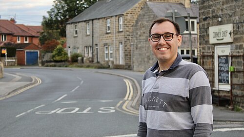 Tom Gordon in a local village