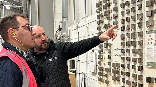 Tom Gordon MP in Ventrolla Factory