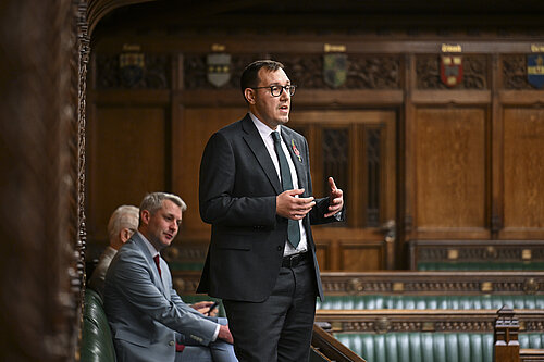 Tom Gordon MP speaking in the House of Commons Chamber