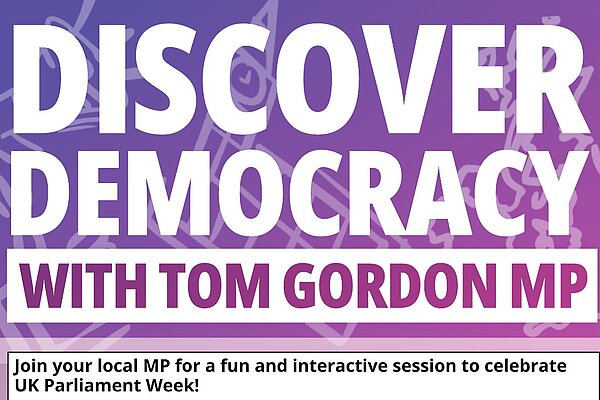 Poster about discover democracy event