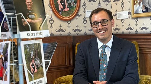 Tom Gordon sat in Movember's temporary lounge in Parliament
