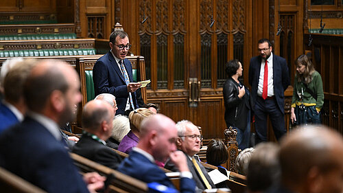 Tom speaking in parliament 