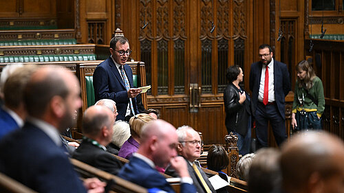 Tom Gordon MP speaking in the commons during PMQ'S
