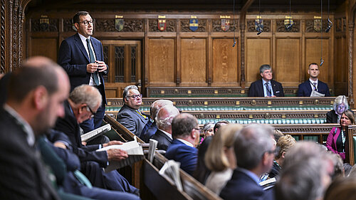 Tom Gordon speaking in the House of Commons Chamber