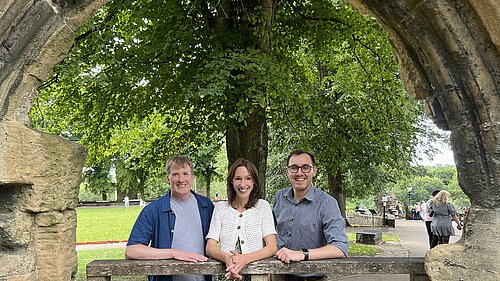 Cllr Walker, Cllr Gostlow and Tom Gordon MP at Knaresborough Castle