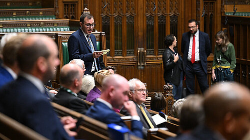 Tom Gordon MP speaking in the House of Commons Chamber