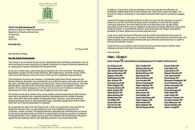 A letter to Wes Streeting signed by Lib Dem MPs